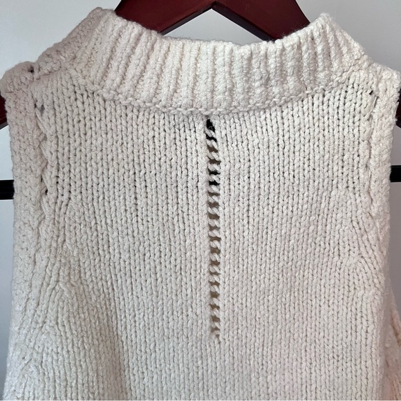 3.1 PHILLIP LIM Cream Sleeveless Sweater with Side Ties Women’s SZ Small Petite - Picture 7 of 9